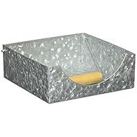 Algopix Similar Product 11 - Benjara Galvanized Metal Napkin Holder