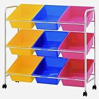 Algopix Similar Product 4 - Furinno Wayar 9-Bin Storage Cart, Chrome