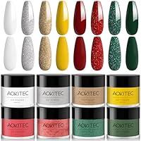 Algopix Similar Product 5 - Aokitec 8 Colors Dip Powder Nail Kit 