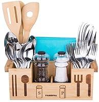 Algopix Similar Product 10 - Bamboo Wooden Utensil Caddy Flatware 