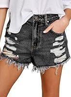 Algopix Similar Product 2 - Sidefeel Womens Ripped Jean Shorts Mid
