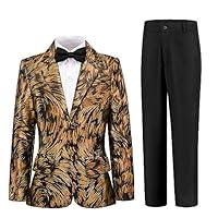 Algopix Similar Product 7 - Kids Suit Formal Tuxedo Slim Fit Suit