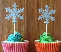 Algopix Similar Product 20 - Frozen Winter Snowflake Cupcake Topper