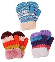 Algopix Similar Product 1 - 3 Set Kids MittensPinkMocha Waffle