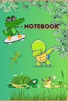 Algopix Similar Product 11 - Green Lizard and Turtle Notebook
