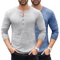 Algopix Similar Product 4 - COOFANDY Mens 2 Pack Henley Shirts