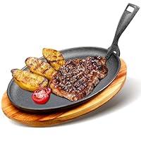 Algopix Similar Product 3 - FoldTier Sizzling Plate Cast Iron Pan