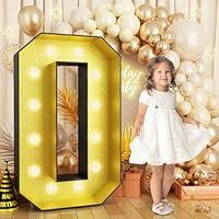 Algopix Similar Product 8 - 4FT Marquee Light Up Numbers 0 Glitter