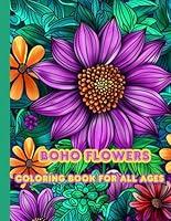 Algopix Similar Product 5 - BOHEMIAN FLOWERS COLORING BOOK Retro