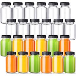 6 Pcs Milk Bottle Reusable Mini Plastic Bottles Water Lids Juice