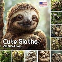 Algopix Similar Product 17 - Cute Sloths Calendar 2025 365 Days of