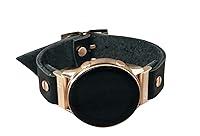 Algopix Similar Product 3 - Black Leather Rose Gold Metal Jewelry