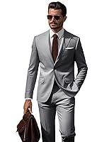 Algopix Similar Product 16 - SPTALLFITJSV Grey Suit for Men 2 Piece