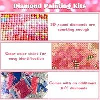RICUVED Cow Diamond Art Painting, Flowers Diamond Painting Kits for Adults,  Diamonds Gem Art 5D Full Round Drill Diamond Dots Painting Arts and Crafts