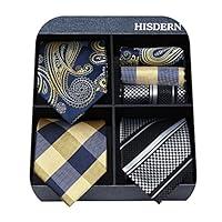 Algopix Similar Product 2 - HISDERN Lot 3 PCS Classic Mens Tie Set