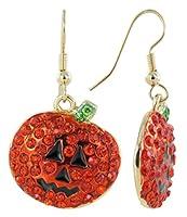 Algopix Similar Product 20 - Rhinestone JackOLantern Hook Earrings