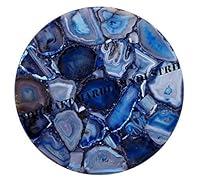 Algopix Similar Product 10 - Round Blue Agate Table Top Counter Top