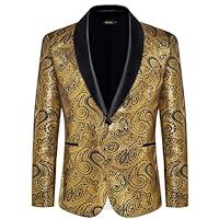 Algopix Similar Product 12 - DiBanGu Black Gold Blazer Men Shawl