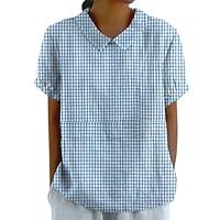 Algopix Similar Product 16 - 2024 Summer Linen Shirts for Women