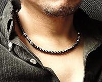 Algopix Similar Product 1 - Mens Black Onyx Necklace Made with 6mm