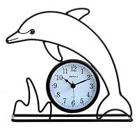 Algopix Similar Product 18 - Maple's Dolphin Silhouette Table Clock