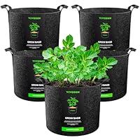 Algopix Similar Product 1 - VIVOSUN 5Pack 5 Gallon Grow Bags Heavy