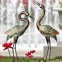 Algopix Similar Product 18 - Shorayn Garden Crane Statues Blue