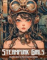 Algopix Similar Product 11 - Steampunk Girls Coloring Book Immerse