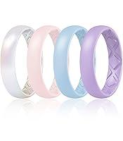 Algopix Similar Product 14 - Egnaro Silicone Anniversary Ring Women