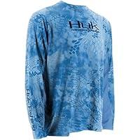 Algopix Similar Product 2 - HUK Mens Solid Icon Long Sleeve Shirt