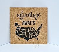 Algopix Similar Product 2 - Adventure Awaits Push Pin Cork Travel