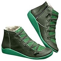 Algopix Similar Product 4 - Womens Flat Ankle Boots Ladies Warm