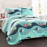 Algopix Similar Product 1 - Lush Decor Sealife Fish Ocean Wave