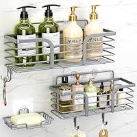 Algopix Similar Product 17 - Shower Caddy 3 Pack Adhesive Shower