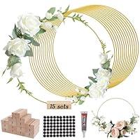 Algopix Similar Product 3 - 15 Pcs 12Inch Metal Floral Hoop Wreath