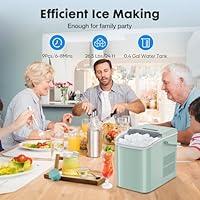 COWSAR Nugget Ice Maker, Portable Countertop Machine with Self-Cleaning,  34Lbs/Day, Handle, Scoop and Basket for Home Office Party, Black