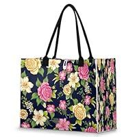 Algopix Similar Product 11 - POFATO Tote Bag for Women Plant Roses