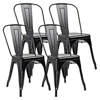 Algopix Similar Product 18 - JUMMICO Metal Dining Chair Stackable