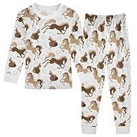 Algopix Similar Product 15 - Vozoza Brown White Horse Pajama Sets