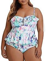 Algopix Similar Product 10 - Tutorutor Womens Two Piece Plus Size