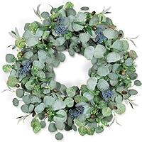 Algopix Similar Product 5 - Eucalyptus Wreath for Front Door