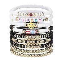 Algopix Similar Product 19 - Cooluckday Preppy Bracelets Heishi