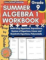 Algopix Similar Product 5 - Algebra 1 Summer Workbook 9th Grade