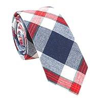 Algopix Similar Product 14 - Levao Mens Cotton Plaid Tie Skinny