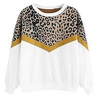 Algopix Similar Product 5 - Womens Leopard Patchwork Sweatshirt