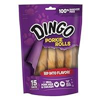 Algopix Similar Product 17 - Dingo Porkie Rolls 15 Count Pork Hide