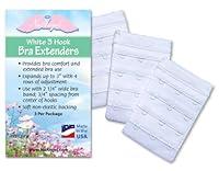 Algopix Similar Product 11 - USA Made 3 Hook Bra Extenders White 