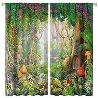 Algopix Similar Product 10 - Enchanted Forest Curtain Fantasy