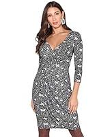 Algopix Similar Product 20 - KRISP Wrap Printed 34 Sleeve Work Midi