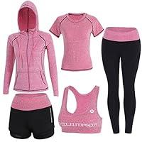 Algopix Similar Product 7 - ZETIY Womens 5pcs Sport Suits Fitness